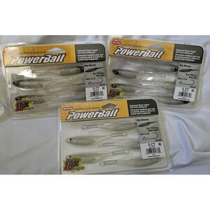 New Lot Of 3 Berkley Powerbaits 4in Drip Minnow White Shinner & Blue Liner
